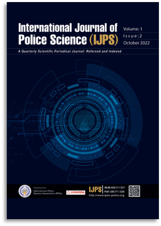 International Journal of Police Science, Volume 1, Issue 2 cover with a dark blue background